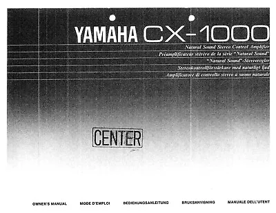 Kaufen Bedienungsanleitung-Operating Instructions Für Yamaha CX-1000  • 10€