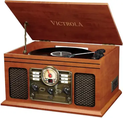 Kaufen Victrola Nostalgic 6-in-1 Bluetooth Plattenspieler & Multimedia Center Mit...  • 190.01€