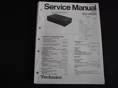 Kaufen Original Service Manual Technics Amplifier  SU-A600 • 11.90€
