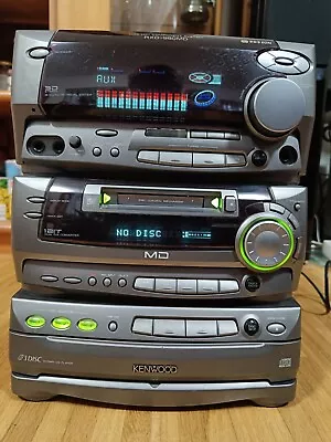 Kaufen Kenwood Mini Stereo Anlage 3xCD Wechseln & MD Recorder EQ Karaoke Voll Funktion • 39€