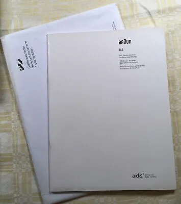 Kaufen Braun Atelier R4 Original Anleitung + Umschlag BDA Neuwertig • 39.99€
