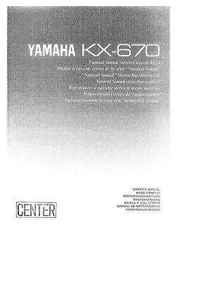 Kaufen Bedienungsanleitung-Operating Instructions Für Yamaha KX-670  • 10€