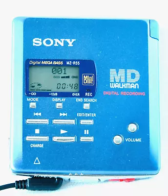 Kaufen SONY MZ-R55 / PORTABLE MINIDISC RECORDER Made In Japan Blau • 125€