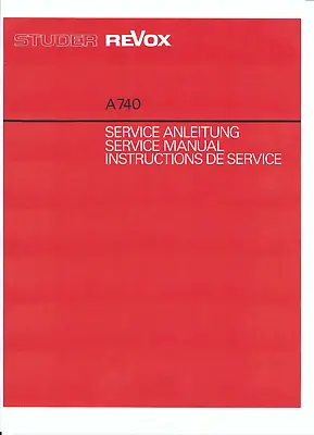 Kaufen Revox  Service Manual Für A 740 Mehrsprachig Copy • 13.50€