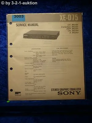 Kaufen Sony Service Manual XE D75 Graphic Equalizer (#3003) • 15.99€