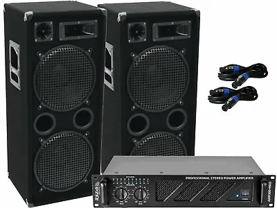 Kaufen Das PA-SET 54 Power Ibiza Anlage DJ 3Wege 4 X 30 Cm Bass USB Musikanlage 3000 W • 599€