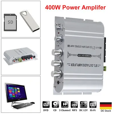 Kaufen 400W 12V Auto Stereo Mini Power Amplifier Audio Verstärker HiFi Audio Verstärker • 18.36€