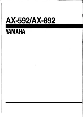 Kaufen Service Manual-Anleitung Für Yamaha AX-592, AX-892  • 13€