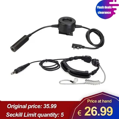 Kaufen Z Tactical Throat Mic Headset PTT Airsoft For Baofeng UV-5R Kenwood Retevis RT3S • 26.99€