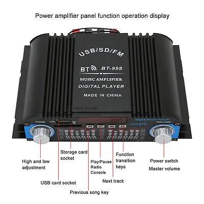 Kaufen 12V Auto Power Verstärker Audio Subwoofer Lautsprecher Wireless BT Amp Board FAT • 31.64€