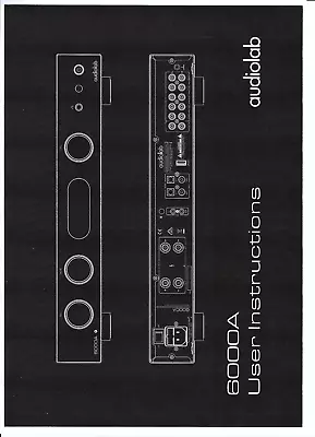 Kaufen Audiolab User Instructions Bedienungsanleitung Für 6000 A Copy • 15.50€
