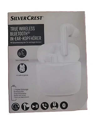 Kaufen SilverCrest In-Ear Kopfhörer Mit Ladebox Wireless Bluetooth 5.0 Weiß Neu • 19.85€