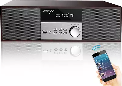 Kaufen LONPOO Kompaktanlagen Micro HiFi-System, CD-Stereoanlage 40W RMS Musikanlage Mit • 146.70€