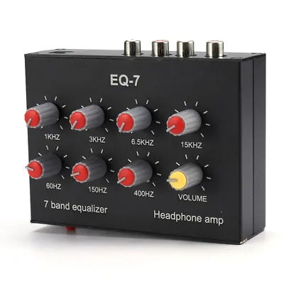 Kaufen 7 Band Sound Equalizer 3.5mm Jack Dual Channel Audio Headset Amplifier DC5V-12V • 32.12€