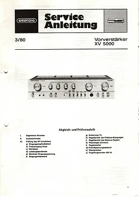 Kaufen GRUNDIG Vorverstärker XV 5000 Service Manual • 10€