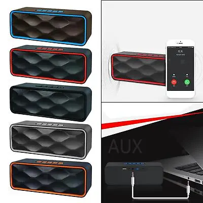Kaufen Protable Bluetooth Wireless Lautsprecher Wiederaufladbar USB AUX Musikbox Für Zuhause • 29.31€