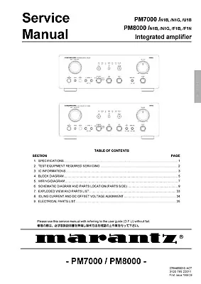 Kaufen Service Manual-Anleitung Für Marantz PM-7000, PM-8000  • 12€