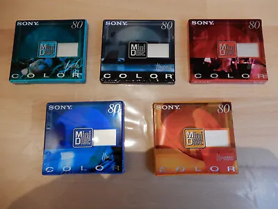 Kaufen 5 × Sony MD 80 COLOR   80 Min. Mini Disc - OVP NEU Minidisk • 39.90€