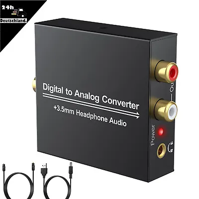 Kaufen Digital Optisch Zu Analog Koaxial Audio Konverter Wandler Toslink RCA R/L 3.5mm • 16.29€