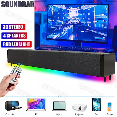 Kaufen Bluetooth Soundbar Subwoofer Wireless TV HiFi Stereo Audio Lautsprecher RGB  • 20.99€