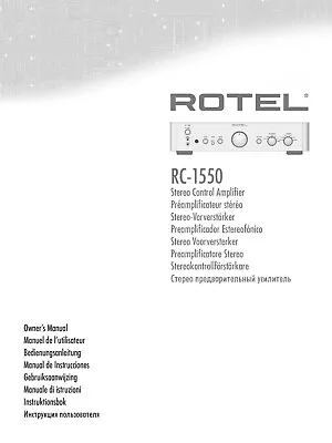 Kaufen Bedienungsanleitung-Operating Instructions Für Rotel RC-1550  • 12€