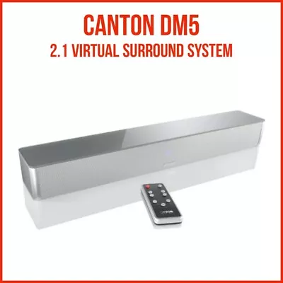 Kaufen CANTON DM5 2.1 SOUNDBAR 120 Watt (RMS) Glasoberfläch Farbe: Silber TOP Zustand ! • 239€