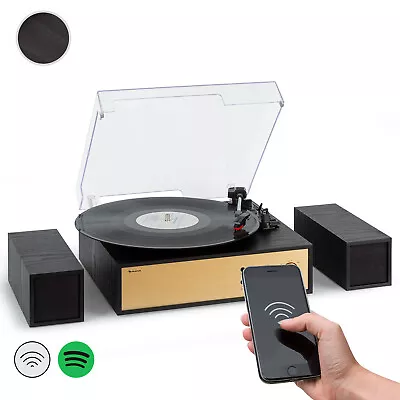 Kaufen Plattenspieler 2 Lautsprecher Schallplatten Bluetooth Vinyl Turntable Schwarz • 84.99€