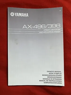 Kaufen Original YAMAHA Bedienungsanleitung Für AX-496/396 Stereo Amplifier, 2 Flecken • 9.99€