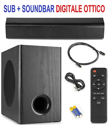 Kaufen Soundsystem Drahtlos BT Heimkino Kino Optische Soundbar + Subwoofer 150W • 172.87€