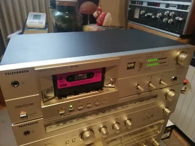 Kaufen Schönes Telefunken RC100 Hifi Stereo Highcom Cassette Deck Tapedeck Silbern • 145€