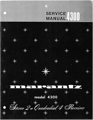 Kaufen Service Manual-Anleitung Für Marantz 4300  • 13€