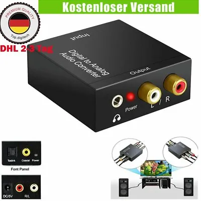 Kaufen Digital Optisch Koaxial Toslink-Cinch L/R-RCA Zu Analog Audio Converter Adapter • 14.99€