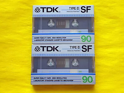 Kaufen 2x TDK SF 90  Die Blaue  Cassette Tapes 1985 + OVP + SEALED + MADE IN JAPAN + • 46.90€