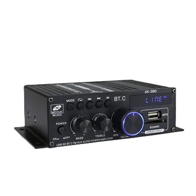 Kaufen 800 W 2 Kanal Bluetooth Mini HIFI Endstufe Audio Stereo Amp Zuhause Auto FM • 27.66€