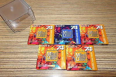 Kaufen  5 Minidisc  MD-W 74 AL Sony 74 Min 5 Er Set Topaz Yello Color + Box. Neu  (6-K) • 35.97€
