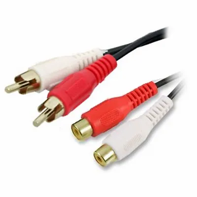 Kaufen Rca Phono Doppel Stecker Auf Buchsen Verlängerung Kabel Rot/Weiß Audio Gold • 3.18€