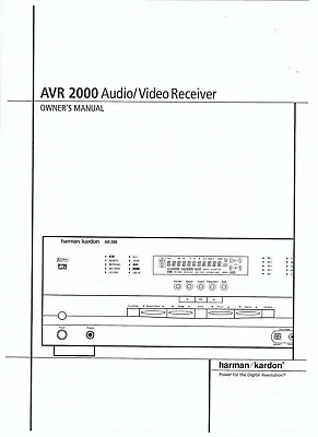 Kaufen Harman Kardon Bedienungsanleitung User Manual Für AVR 2000 Englisch  Copy • 12€