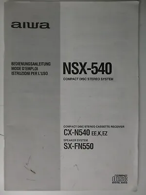 Kaufen Aiwa Compact Disc Stereo System NSX-540 Bedienungsanleitung To-4631 • 9.90€