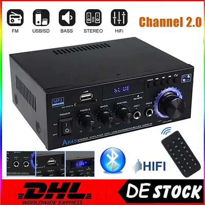 Kaufen 40W+40W 2.0 Kanal HiFi Bluetooth Stereo Verstärker Digital Power Audio Amplifier • 33.99€