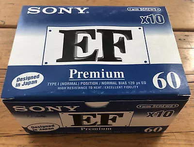 Kaufen 10 MC Leeren Kassetten Sony EF Premium 60 Tape Audio Cassettes NEW Japan • 38€