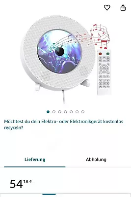 Kaufen NEU! Tragbarer CD Bluetooth HiFi Player Zur Wandmontage Oder Im Ständer • 29€