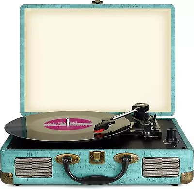 Kaufen Portable 3 Gang Vinyl Plattenspieler Lautsprecher Mit Stereo RCA-Ausgang/3.5mm • 49.99€
