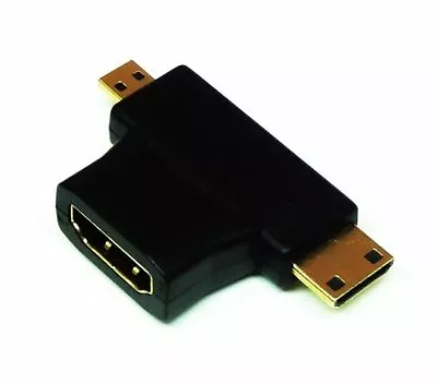 Kaufen 1080P 3in1 HDMI Buchse Auf Mikro / Mini HDMI Stecker Adapter Konverter 90 Grad • 5.44€
