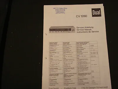 Kaufen Original Service Manual Schaltplan Dual CV 1260 • 12.50€