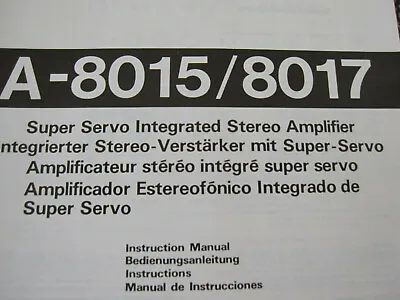 Kaufen Originale Bedienungsanleitung Onkyo A-8015 / A-8017. Verstärker. • 9.90€