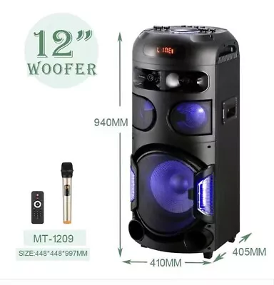 Kaufen Karaoke Aufladbare Lautsprecher Mit Mikrofon, Fernbedienung-LED- Und Räder • 139.94€