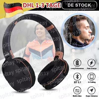 Kaufen 2024 Bluetooth Kopfhörer Kabellos HiFi Stereo TV Headset Over Ear Für Handy MP3 • 11.99€