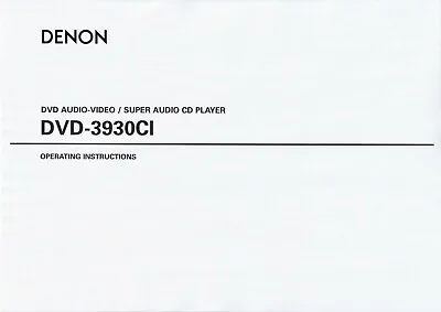 Kaufen Bedienungsanleitung-Operating Instructions Für Denon DVD-3930 CI  • 12.50€