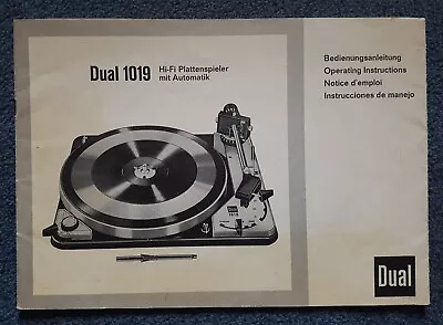 Kaufen Dual 1019 Bedienungsanleitung Plattenspieler Original  • 17.50€