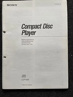 Kaufen SONY CDP-990 CD-Player Bedienungsanleitung Operation Instructions Manual • 25€